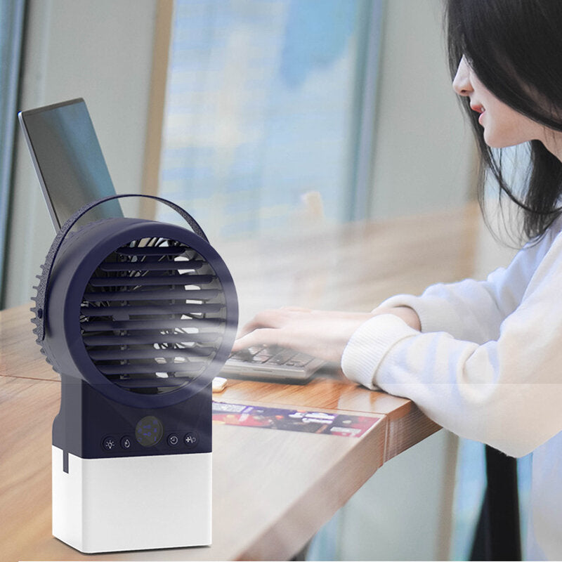 3 in 1 Air Condiction Cooling Fan Air Cooler 3 Gear Wnd Speed with Colorful Light Timing Function for Home and Office 220-240V