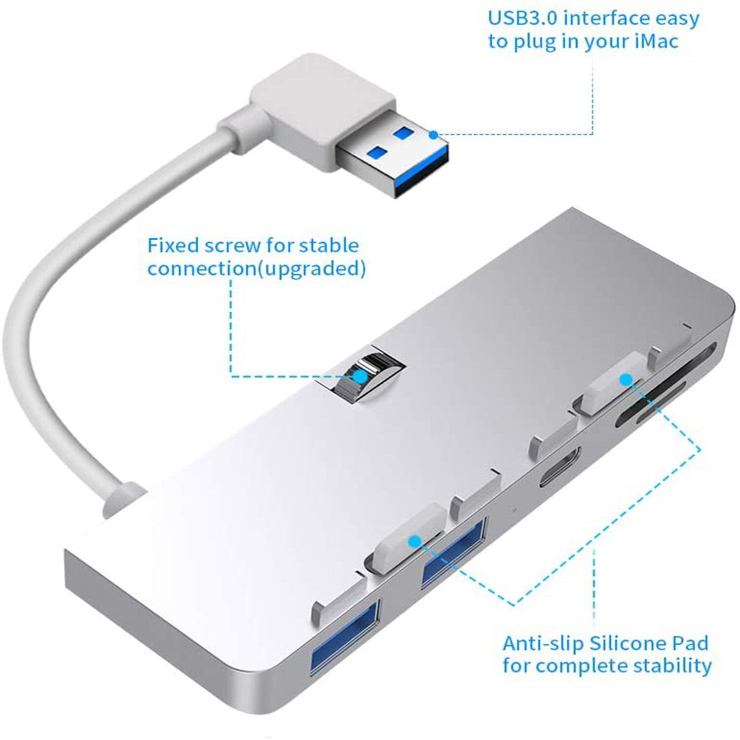 USB-C Hub Docking Station Adapter with 2*USB 3.0 1*USB-C 1*Micro SD 1*SD for iMac Pro 20171820