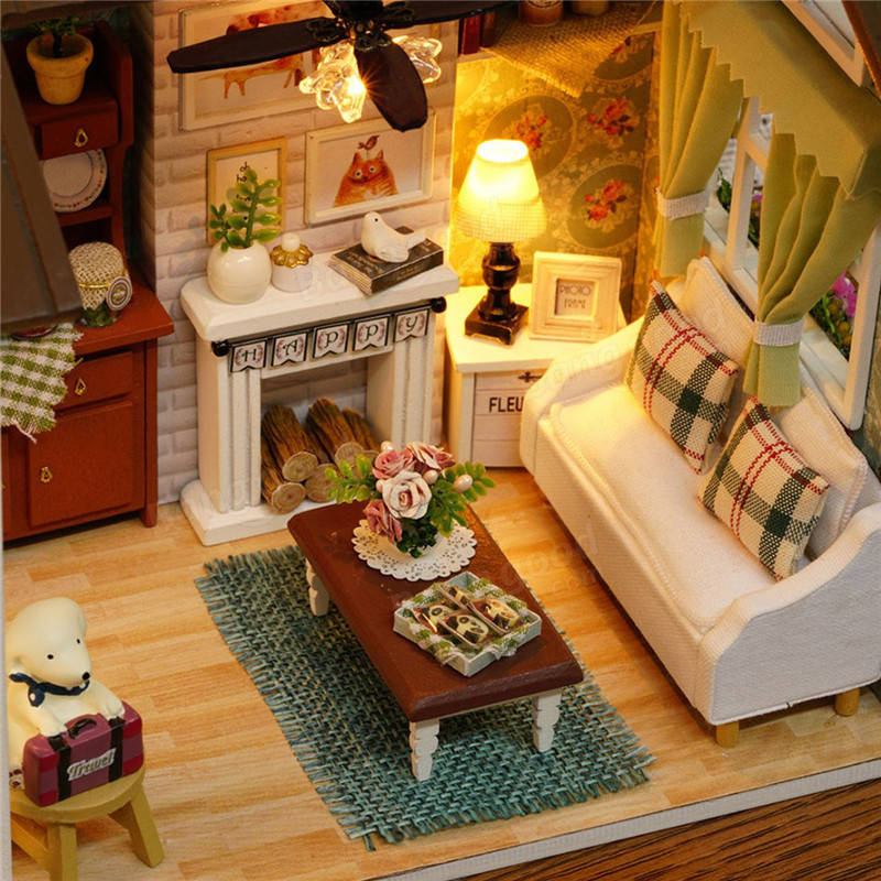 Forest Times Kits Wood Miniature DIY House Handicraft Toy Idea Gift Happy times