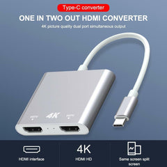 USB-C to Dual HDMI Adapter Converter Support Mirror Mode Expanded Mode For Smart Phone Tablet Laptop