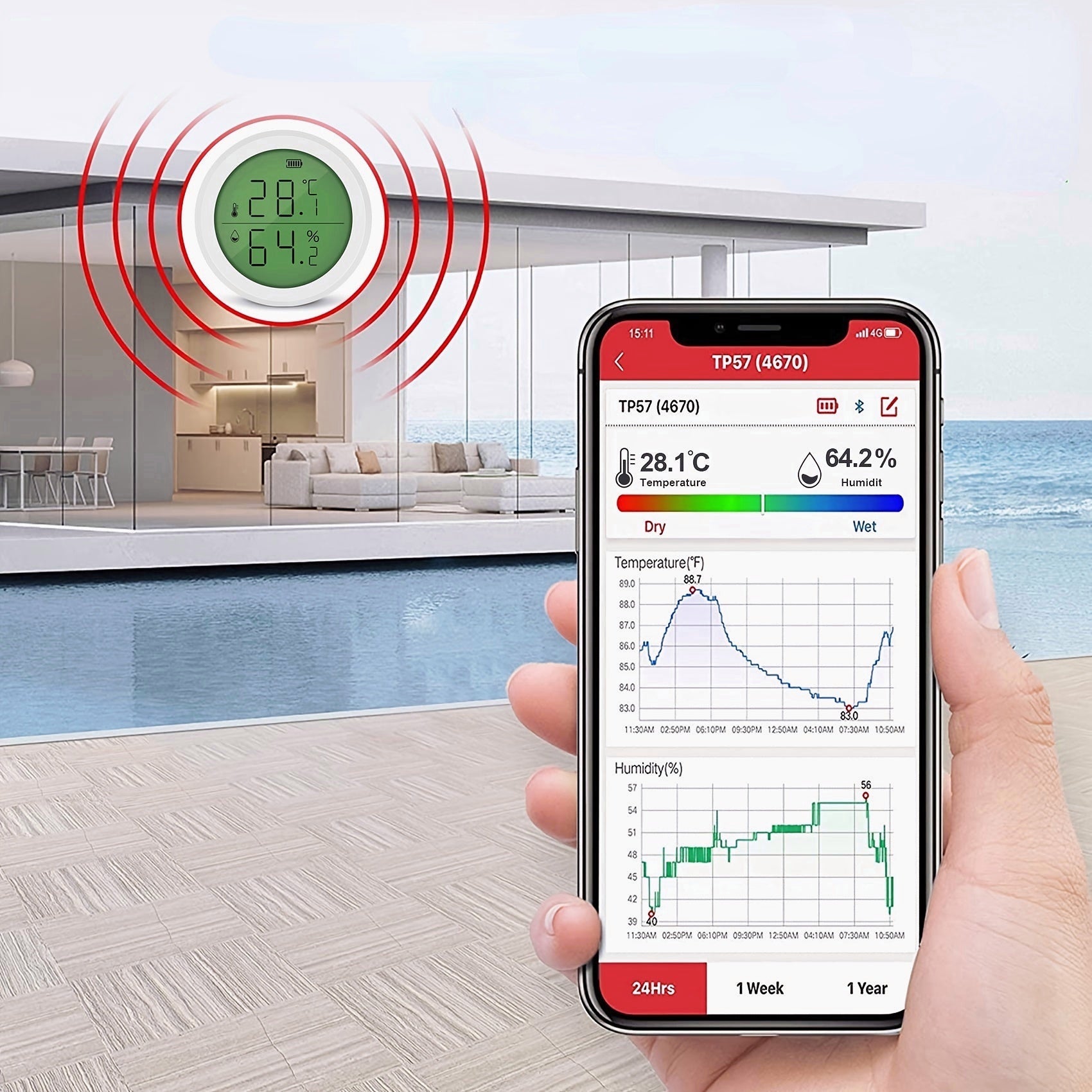 Wireless Temperature Sensor Smart Life App Control Temperature And Humidity