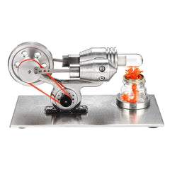 Stainless Mini Hot Air Stirling Engine Motor Model Educational Toy Kit