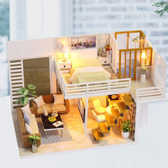 Simple And Elegan DIY Doll House With Furniture Light Cover Gift Toy