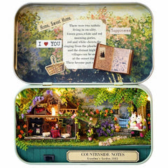 Old Times Trilogy DIY Box Theatre Miniature Tin Box Doll House With LED Light Extra Gift