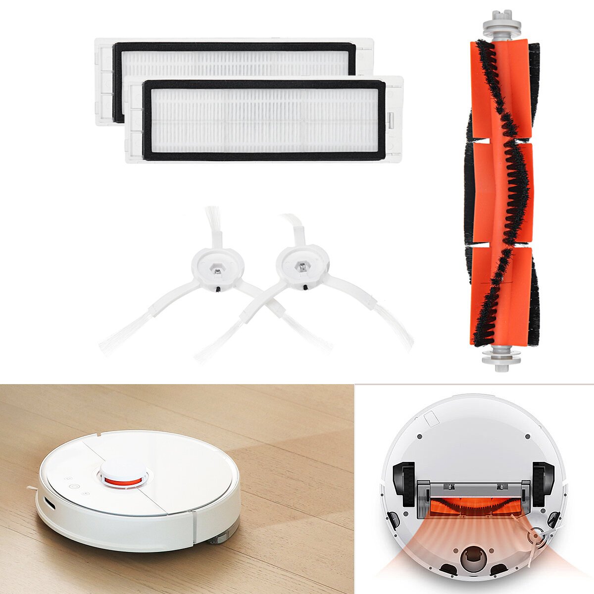 Main Brush Filters Side Brushes Accessories For XIAOMI MI Robot Roborock S5 S6 Vacuum Home Applicance Part