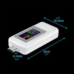 10 In 1 Color Display USB To Type-C Tester AC Current 4-30V Voltage Monitor Cut-off Power Indicator