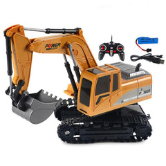 2.4G 6 Channel 1/24 RC Excavator Toy Engineering Car Alloy And plastic RTR For Kids With Light