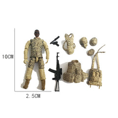 6PCS 1:18 4D Military Assembled Model Hand-held Movable Soldiers Diecast Model Toy