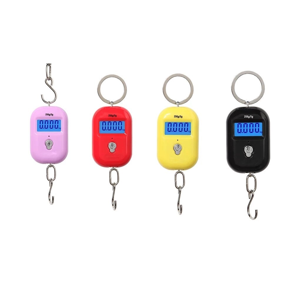 Mini Keychain Digital Hanging Scale Electronic Luggage Hook LCD Backlight Kitchen Steelyard