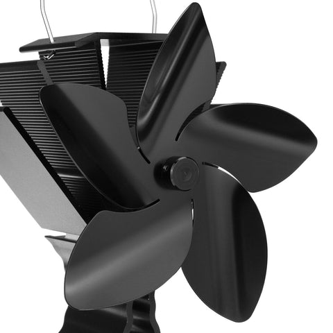 5 Blade Wood Heater Stove Fan Fireplace Fire Heat Thermal Powered Fuel Saving Ecofan