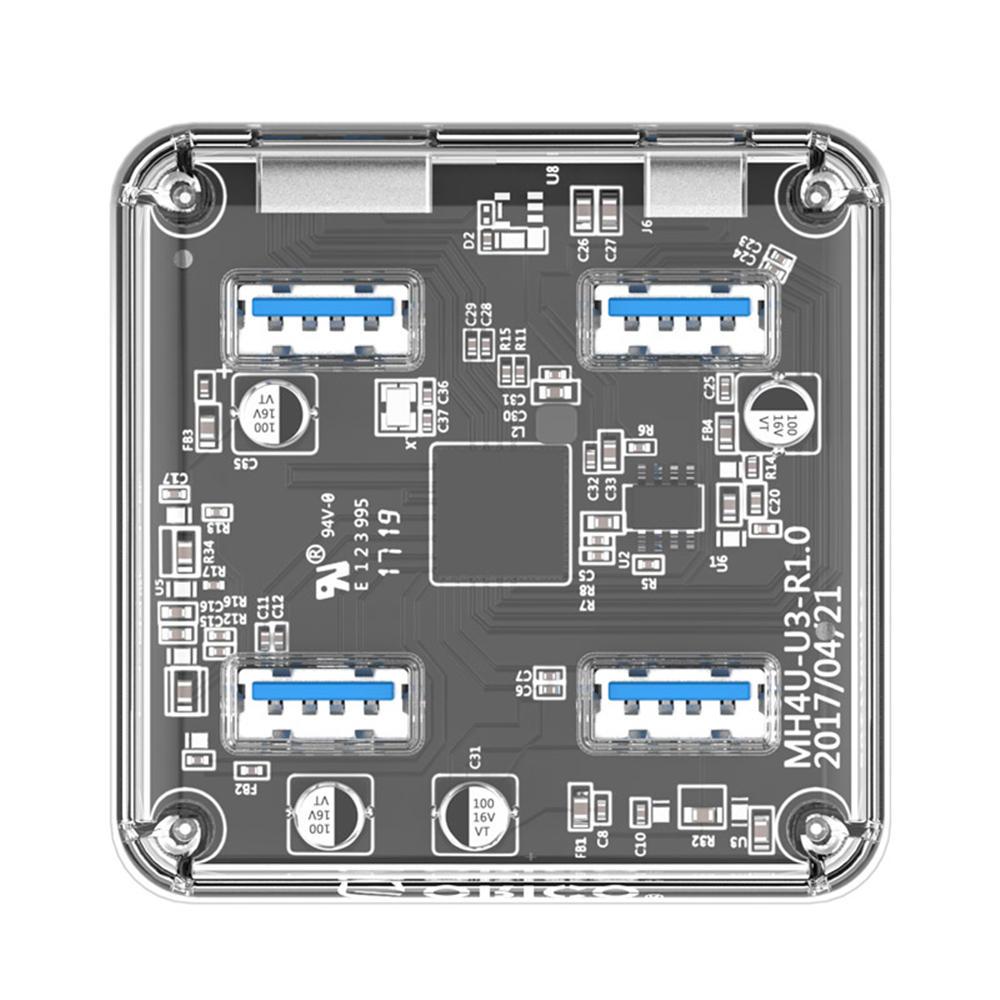 4 Ports USB3.0 Transparent HUB Adapter For iPhone 8 Plus XS 11 Pro Huawei P30 Pro Mi9 9Pro S10+ Note10