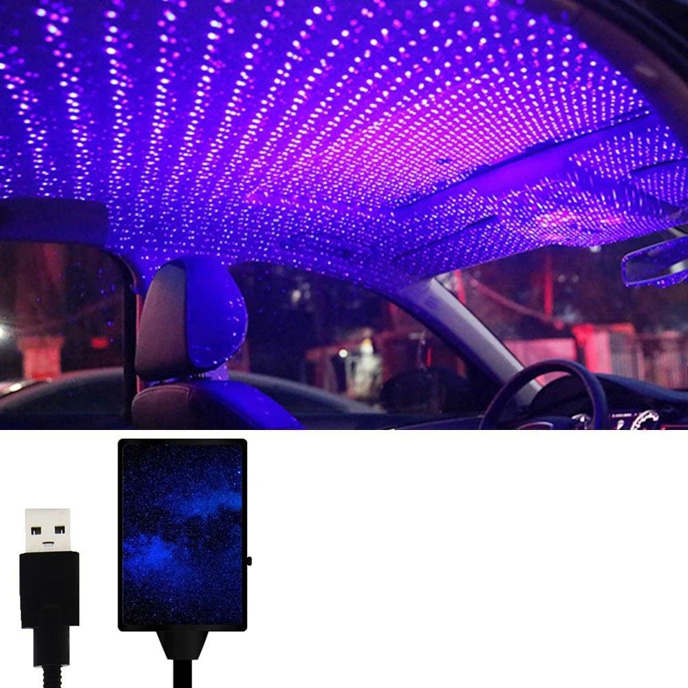 Car Atmosphere Lamp,Auto Roof Ceiling Decoration Colourful LED Star Night Lights Projector for Car/Home/Party