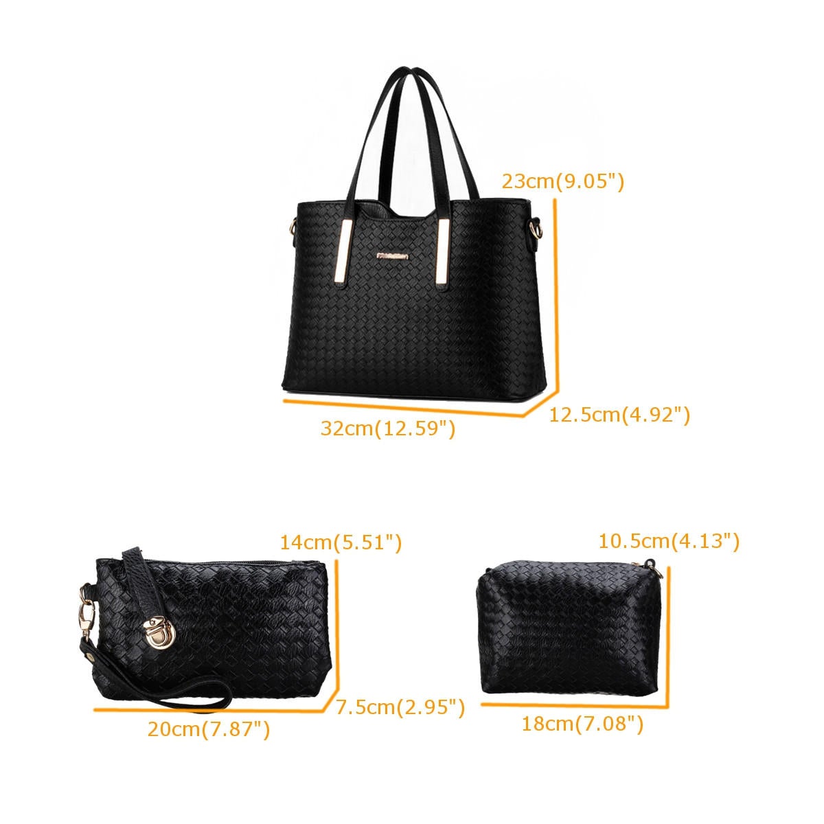3pcs set women leather satchel handbag shoulder messenger crossbody bag