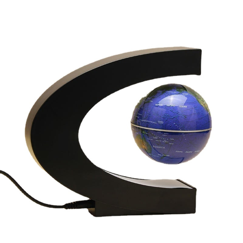 C Shape Magnetic Levitation Floating Globe World Map With LED Lights