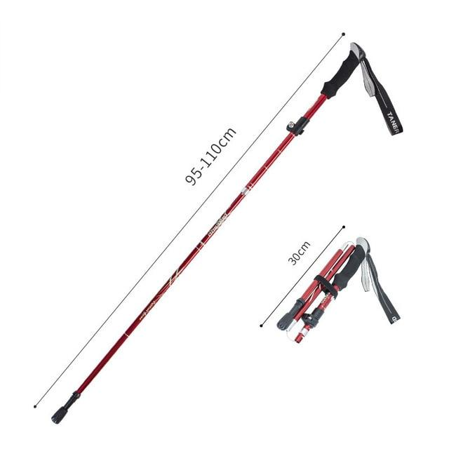 Anti Shock Walking Stick Telescopic Trekking Ultralight Aluminum Alloy Tactical Canes Sticks