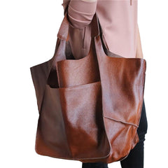 Casual Soft Large Capacity Tote Women Handbags Designer Look Luxury Pu Leather Shoulder Bag