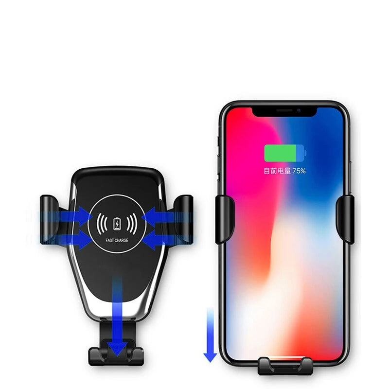 Car Mount Qi Wireless Charger Phone Holder In Car Air Vent For iPhone XS Max X XR 8 Fast Charging Dock - JustgreenBox