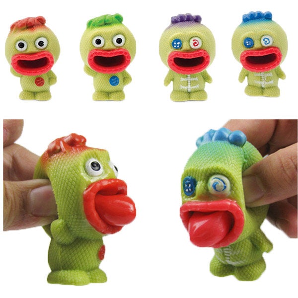 Novelties Toys Pop Out Alien Squishy Stress Reliever Fun Gift Vent Big Mouth Slime