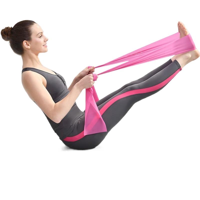 Yoga Pilates Natural Gym Stretch Resistance Exercise Fitness Training Elastic 150cm Rubber Band