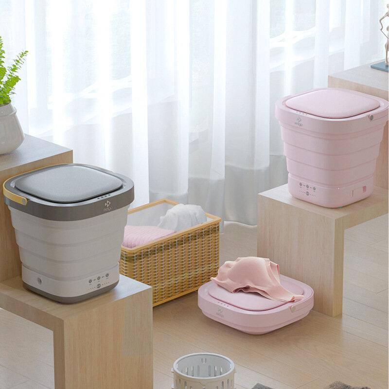 2 in 1 Portable Mini Clothes Washing Machine Spin Dryer Compact Foldable Underwear Washer for Travel Home Camping Apartments Dorms RV Business