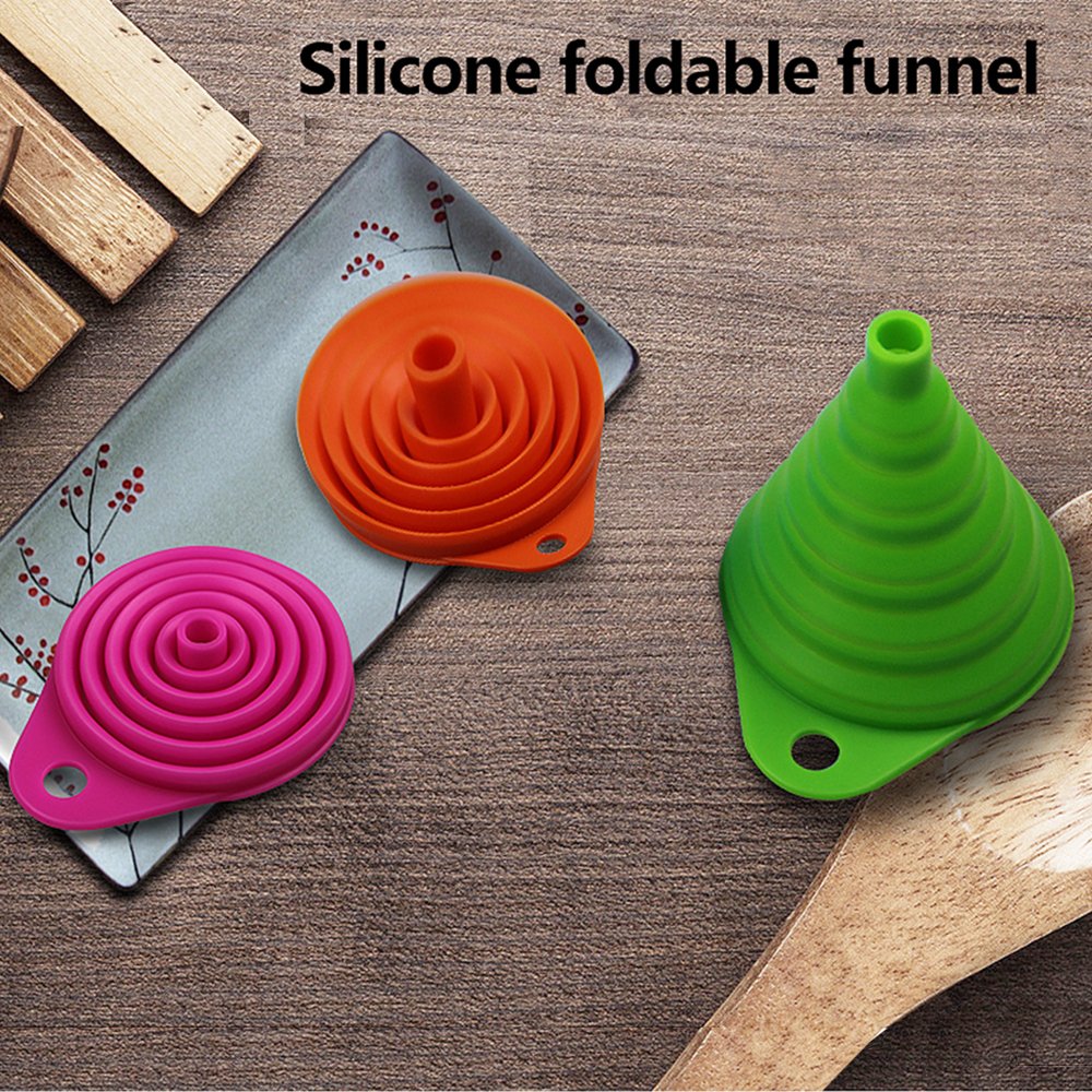 Akisor Home & Kitchen Fordable Funnel,Silicone Collapsible Style,BPA-free,Heat Resistant,for dishwasher - JustgreenBox