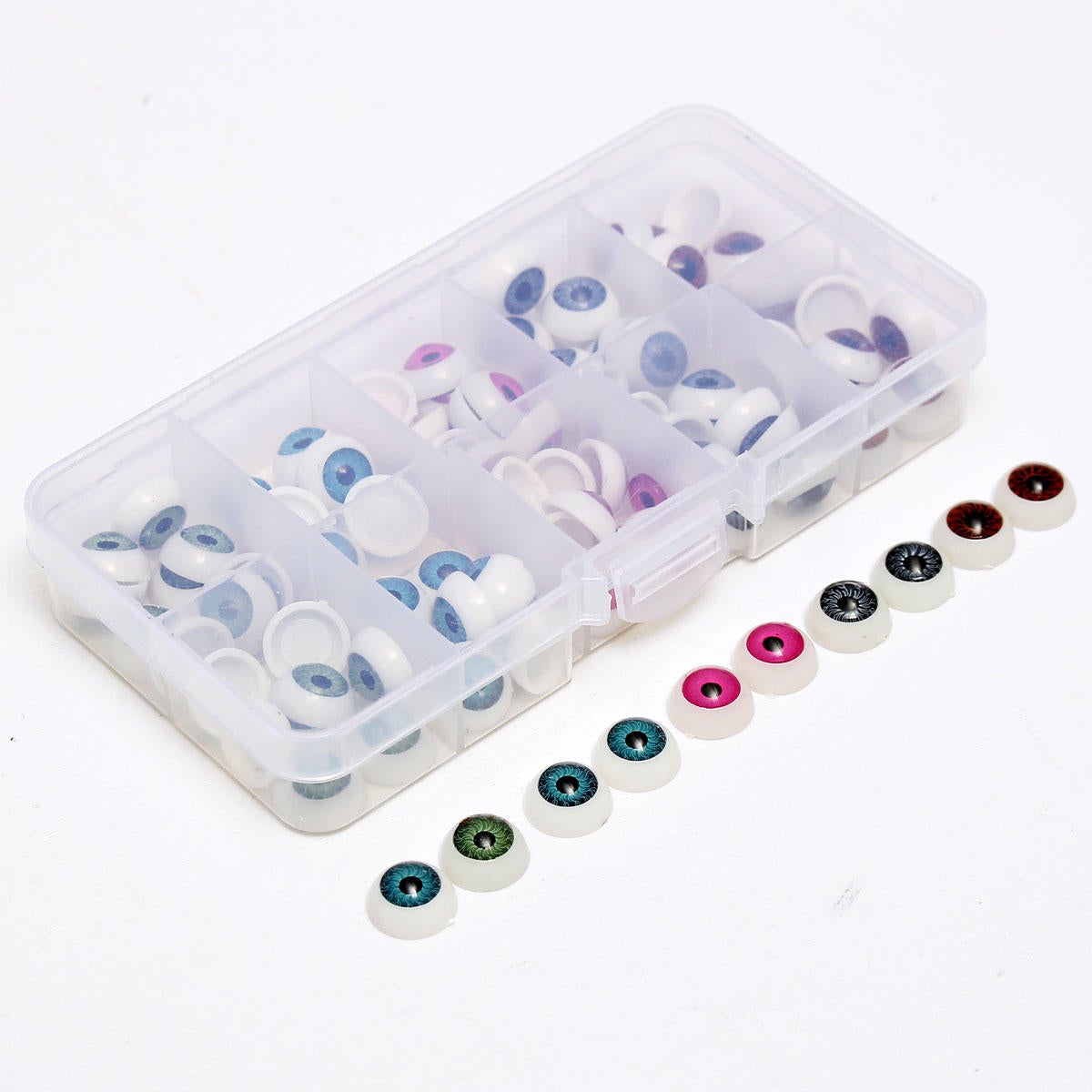 100pcs/box 12mm Doll Eyeballs Half Round Acrylic Eyes for DIY Doll Bear Crafts Toys