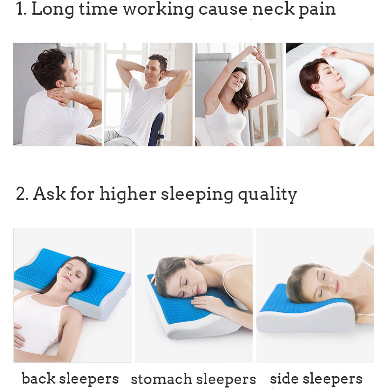 Memory Foam Pillow Cooling Gel Bed Cervical Protect Orthopedic Pillows for Sleeping