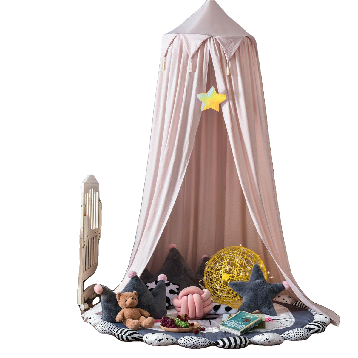 Nordic Style Princess Kids Baby Bed Room Canopy Mosquito Net Curtain for Bedding Dome Tent