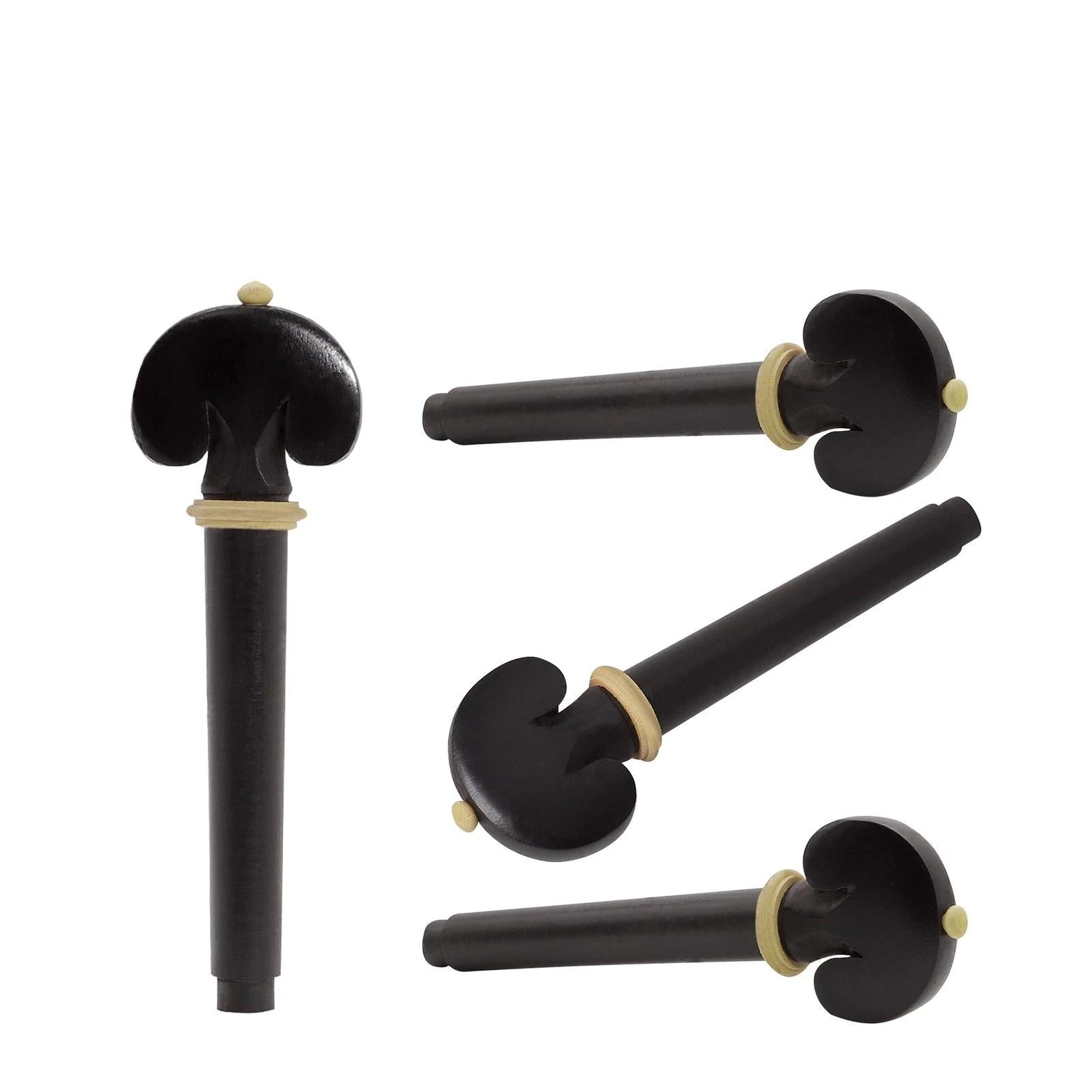 4/4 Violin Accessory Parts Set Ebony with Tailpiece Chin Rest End Pin Tuning Pegs