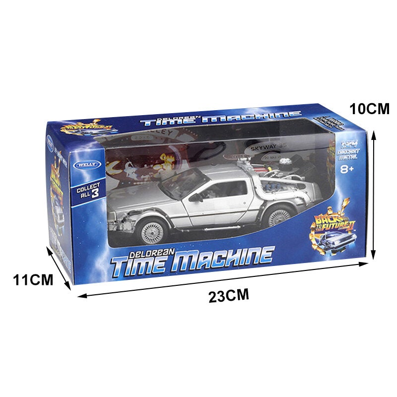 Diecast Alloy Model Car Door Openable Delorean Back to the Future Time Machines Metal Toy Car for Kid Gift Collection