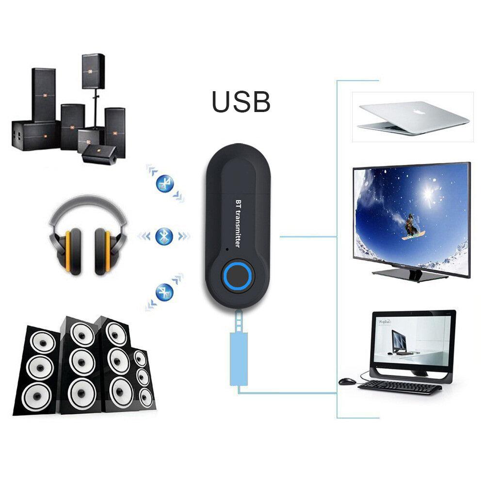 2 in 1 USB bluetooth Adapter Transmitter Receiver LED Indicator 3.5MM AUX Stereo For PC TV Car Headphones Wireless Adapter