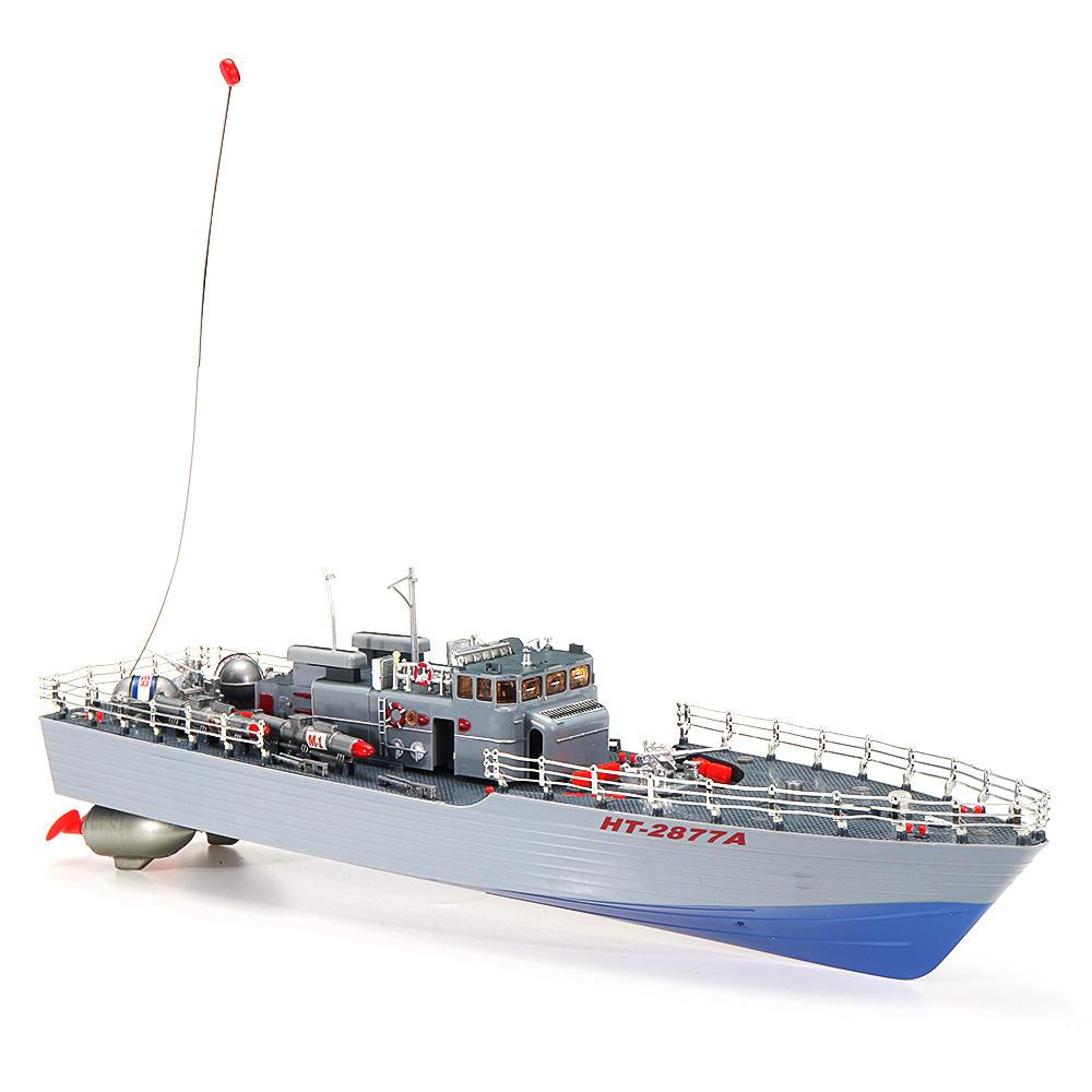2.4G EHT-2877 Missile Destroyer RC Boat 4km/h With Two Motor And Light Vehicle Models