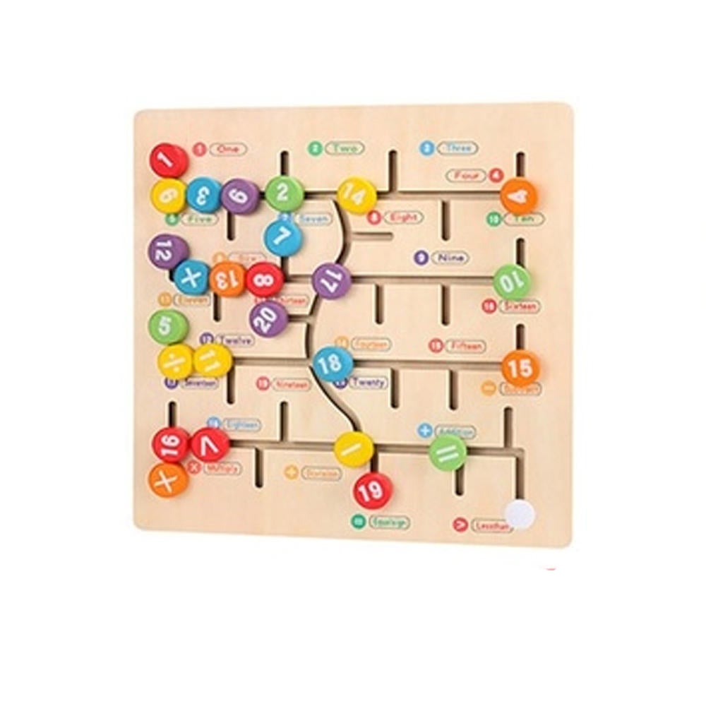 Math Toys Wooden Digitals Alphabet Learning Arithmetic Maze Matching Board Brain Development for Children