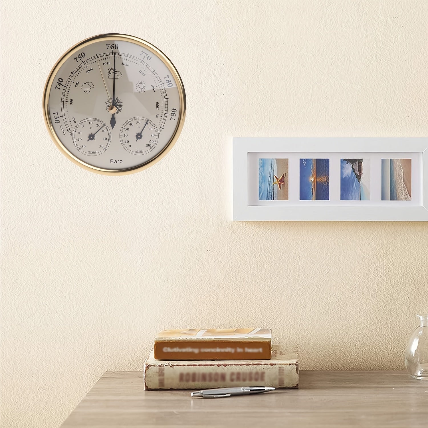 Wall Mounted Barometer For Weather Monitoring Research Sailing Gardening Indoor