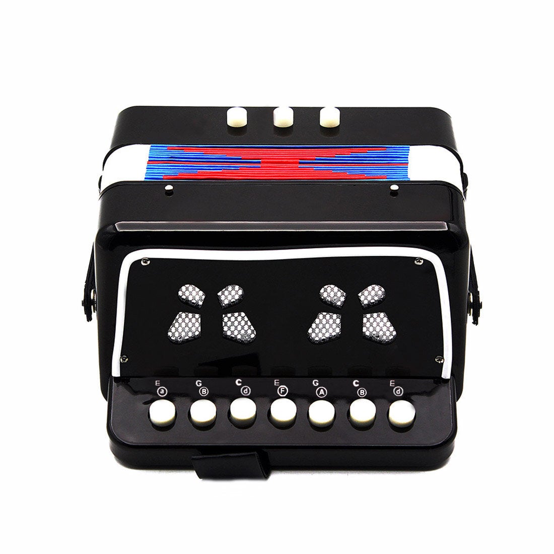 Mini Toy Accordion 7 Keys and 3 Buttons Keyboard Musical Instrument for Children Kids Gift