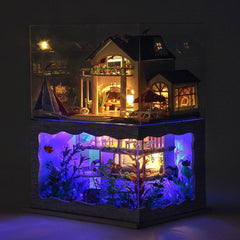 Miniature Model Doll House With Light Cover Extra Gift Decor Collection Toy