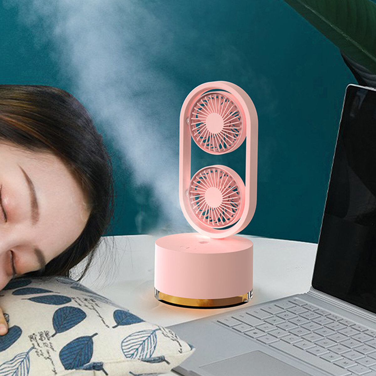 400ml Air Conditioner 3 Speed 7 Color Light 2000mAh Mini USB Air Fan Water-cooled Spray Fan