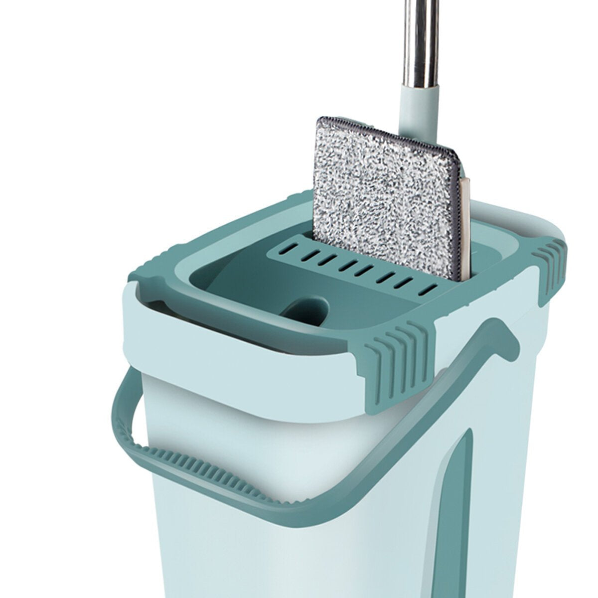 Flat Squeeze Mop and Bucket Wet / Dry Floor Cleaning with 2 Microfiber Pads