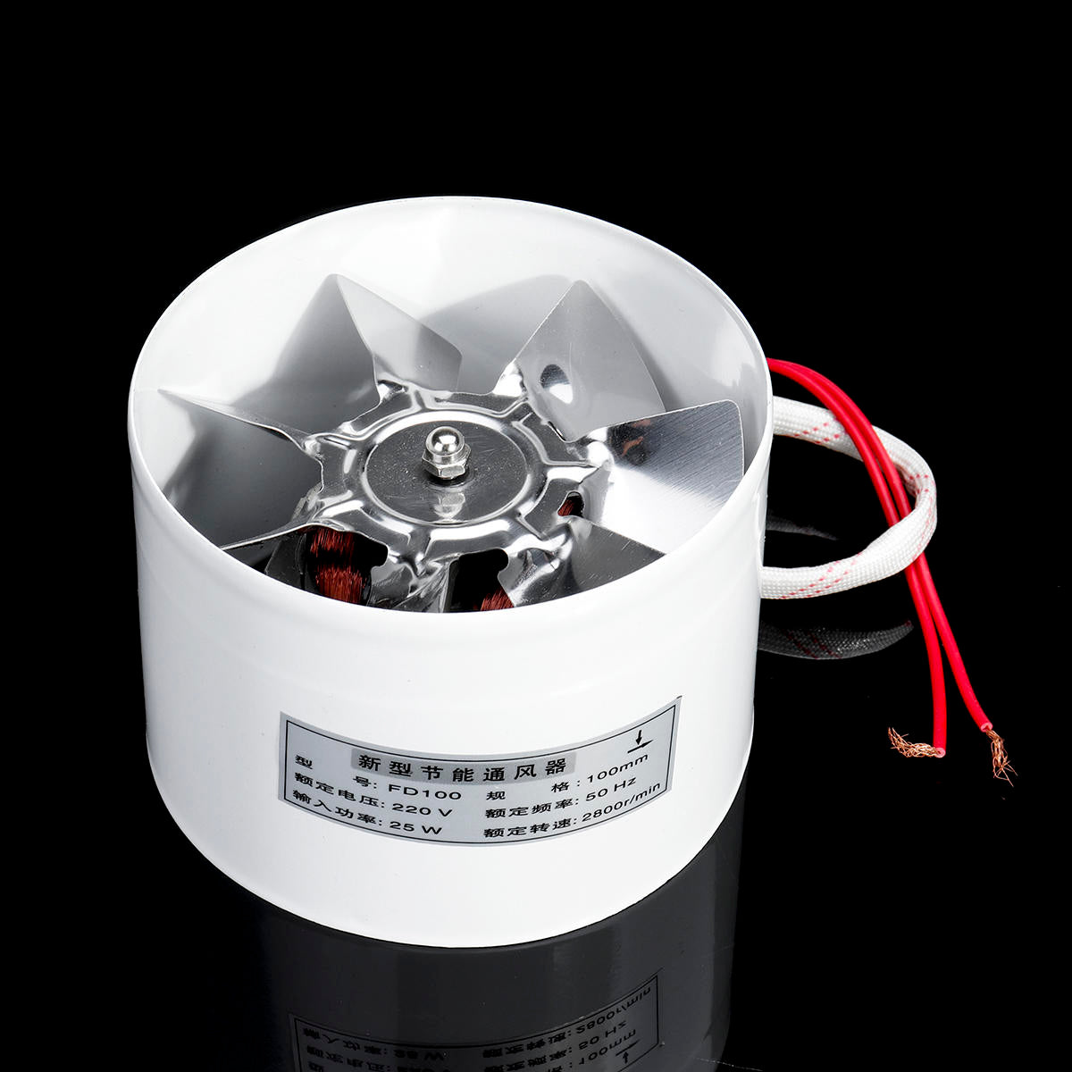40W 6Inch Inline Duct Fan Booster 150mm Exhaust Blower Air Cooling Vent Ventilation Fan 1080m/ h