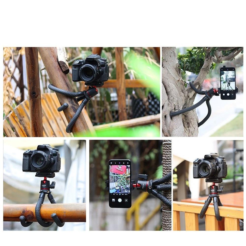 Flexible Octopus Tripod Stand 1/4 Inch Screw 2-in-1 Platform Design 360° Adjustment Ballhead