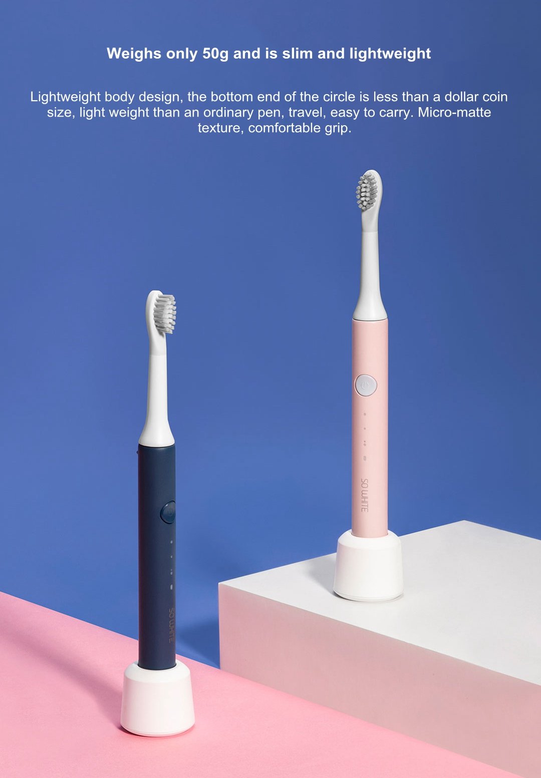 Sonic Electric Toothbrush Wireless Induction Charging IPX7 Waterproof