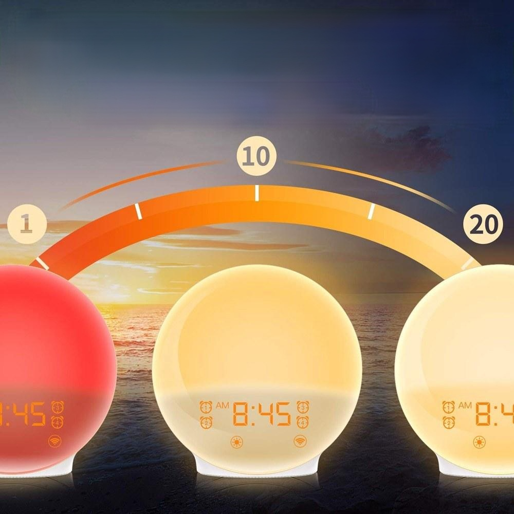 Intelligent SmartAPP Voice Control Wifi Alarm Clock Adjustable Digital Snooze Colorful Lamp Night Light