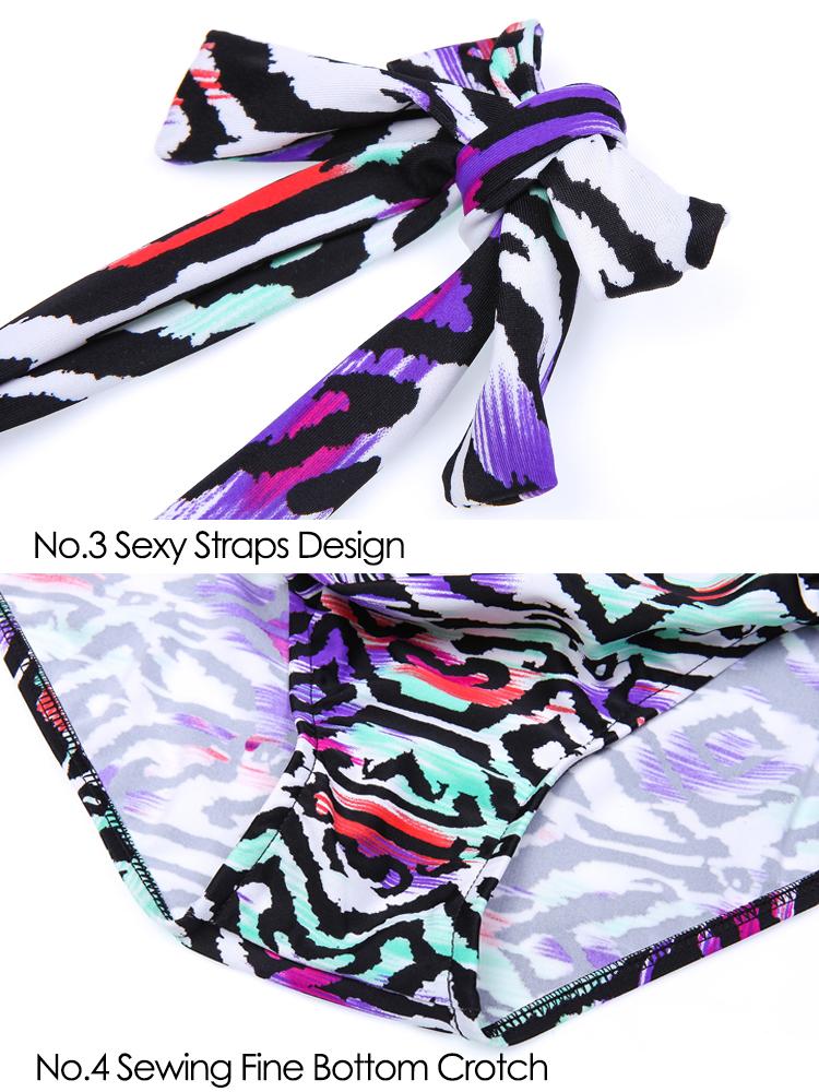 Sexy Halter Strap Printed Wireless Swimwear Sets