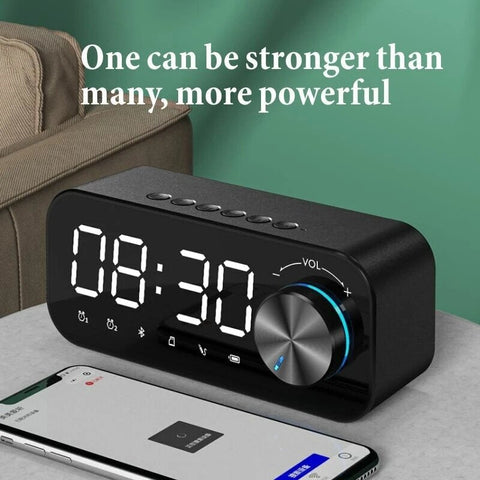 Bluetooth Subwoofer Music Player Speaker Alarm Clock With FM Radio Broadcast And Dual Alarm Clock Settings