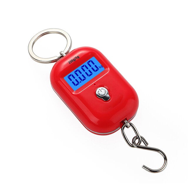 Mini Keychain Digital Hanging Scale Electronic Luggage Hook LCD Backlight Kitchen Steelyard