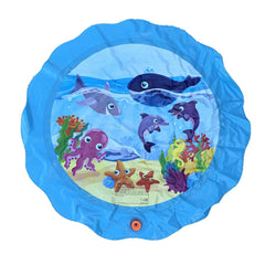 Water Spray Pad Baby Outdoor Summer Lawn Beach Sea Animals Inflatable Water Spray Kids Sprinkler Play Pad Mat Water Games Mat