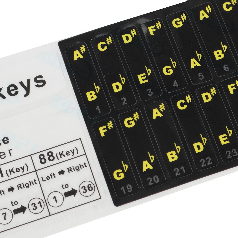 Piano Key Stickers Piano Keyboard Tune Stickers Kit for Piano