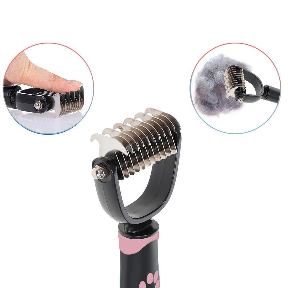 Pet Grooming Tool - Double Side Dematting Comb Remove Undercoat Mats Tangles Shedding Brushes