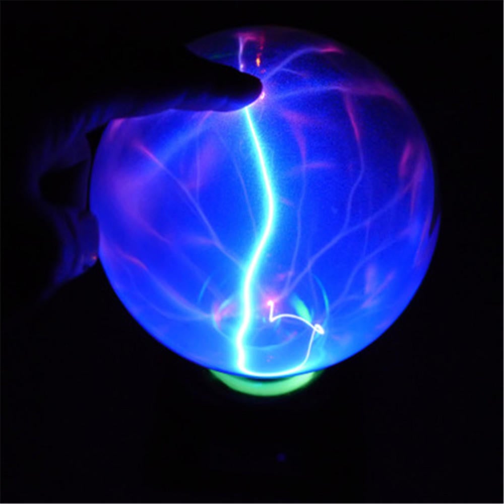 5 Inch Music Plasma Ball Sphere Light Crystal Light Magic Desk Lamp Novelty Bule Light Home Decor