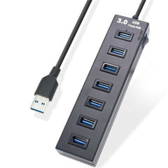 7-Port USB 3.0 Hub Adapter Docking Station 5Gbps Data Transfer For Laptop PC